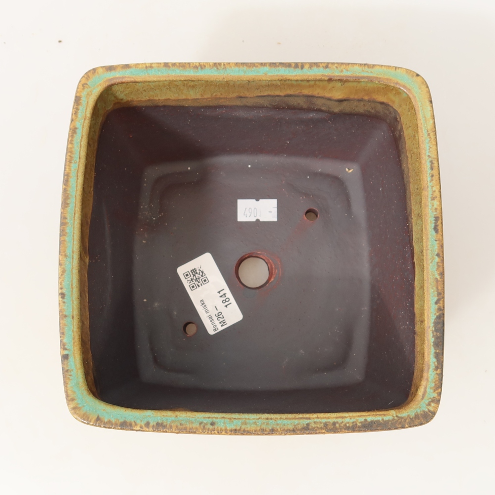 Ceramiczna miska do bonsai 16 x 16 x 10 cm, zielona
