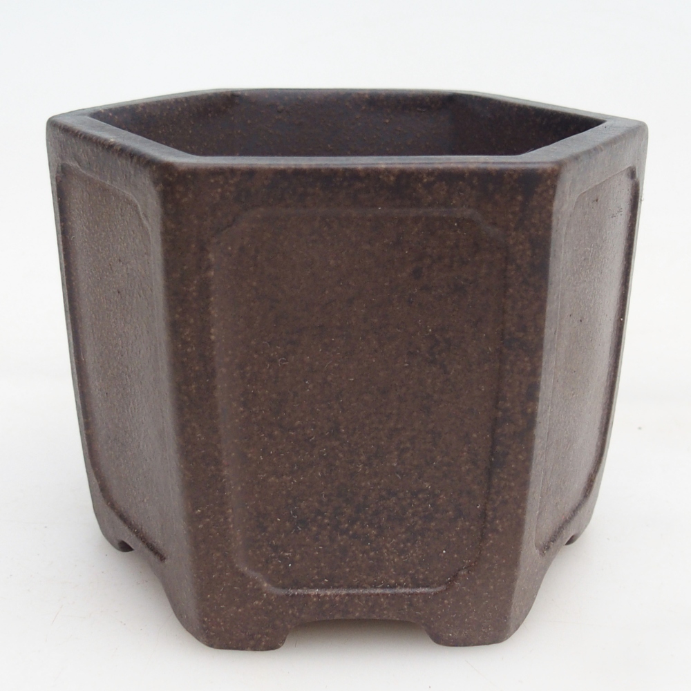 Ceramiczna miska do bonsai 11 x 10 x 8,5 cm, kolor brązowo-ochrowy