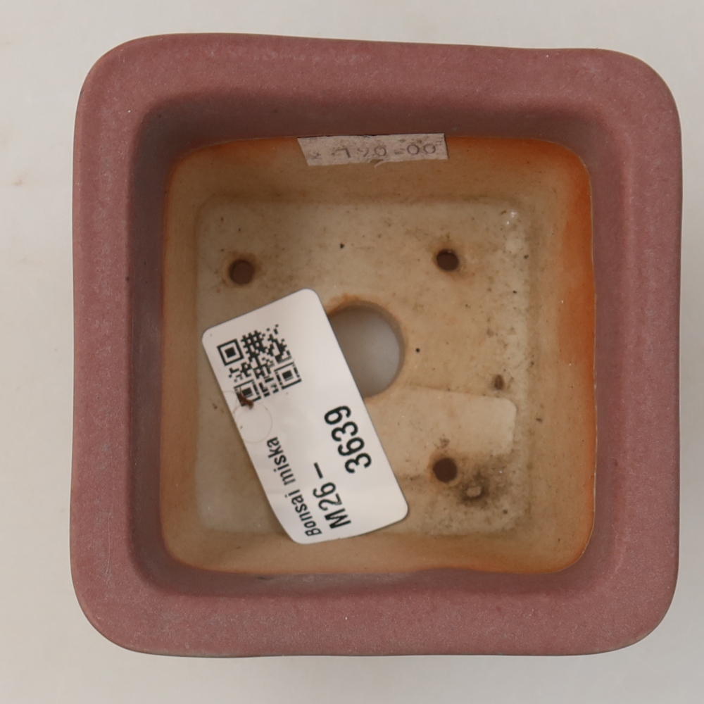 Ceramiczna miseczka do bonsai 8,5 x 8,5 x 5,5 cm, kolor fioletowy