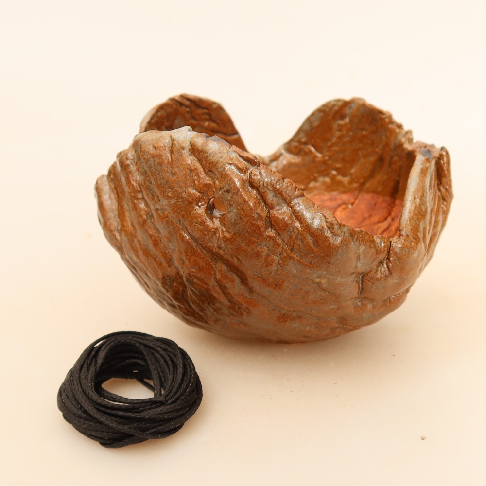 Ceramiczna skorupa do kokedamy 9 x 9 x 7 cm, kolor brązowy