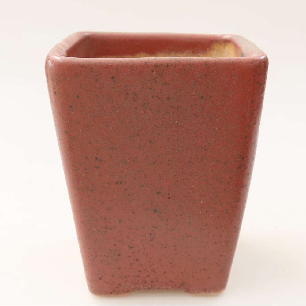 Ceramiczna miseczka do bonsai 8,5 x 8,5 x 11 cm, kolor różowy