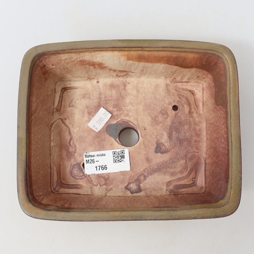 Ceramiczna miska do bonsai 17,5 x 14,5 x 5,5 cm, kolor brązowy