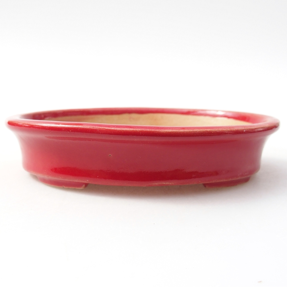 Ceramiczna miska do bonsai 13 x 10,5 x 3 cm, kolor czerwony