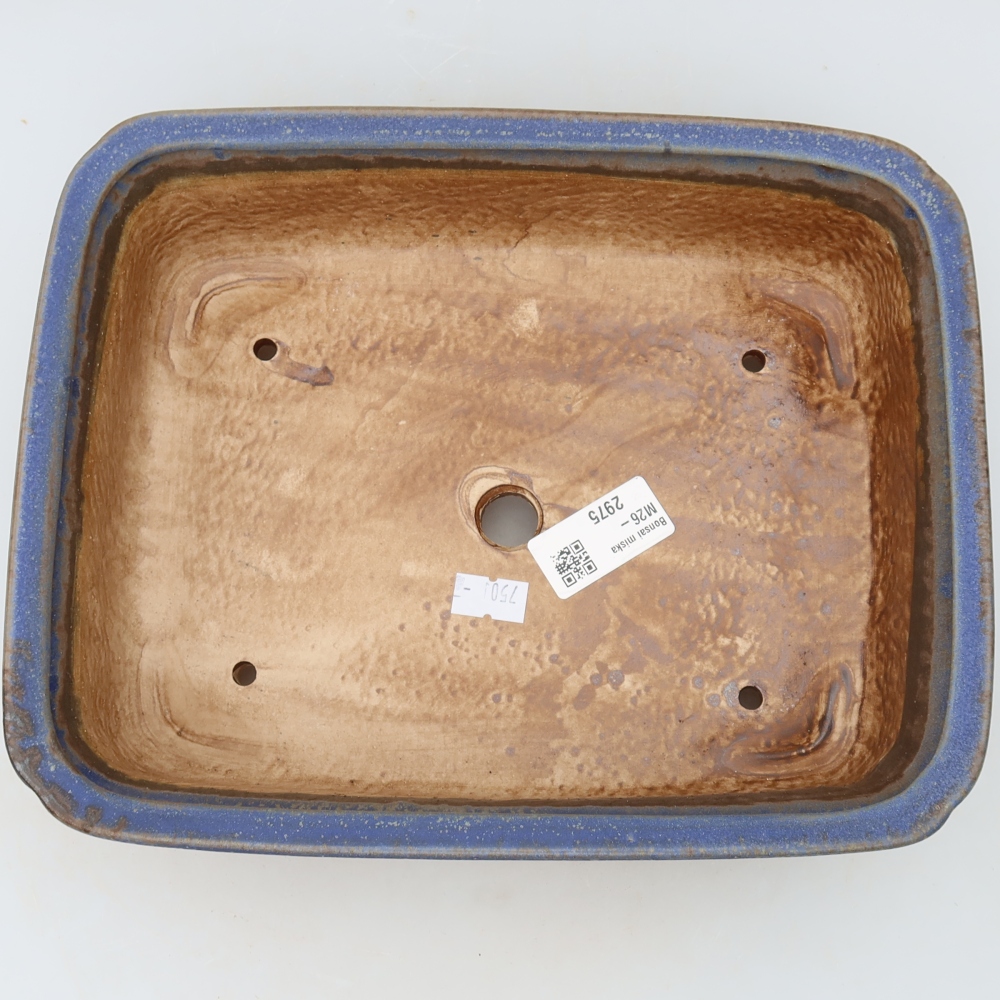 Ceramiczna miska do bonsai 25 x 20,5 x 7,5 cm, kolor niebieski