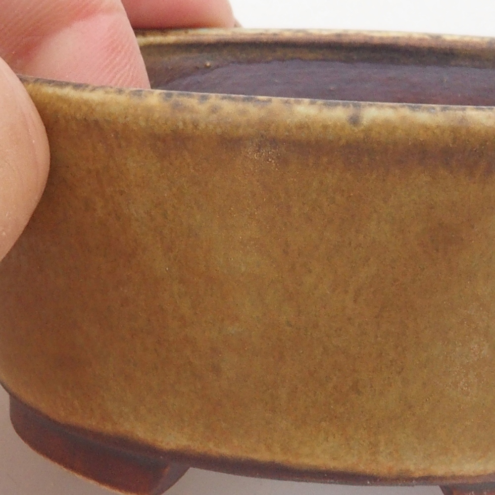 Ceramiczna miska do bonsai 10,5 x 9 x 4 cm, kolor brązowy