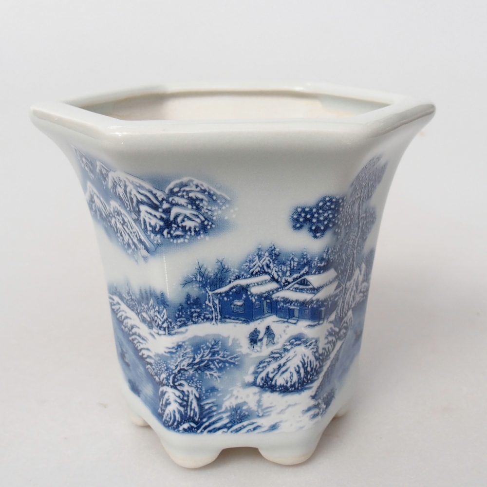 Ceramiczna miska do bonsai 10 x 9 x 9 cm, kolor biały