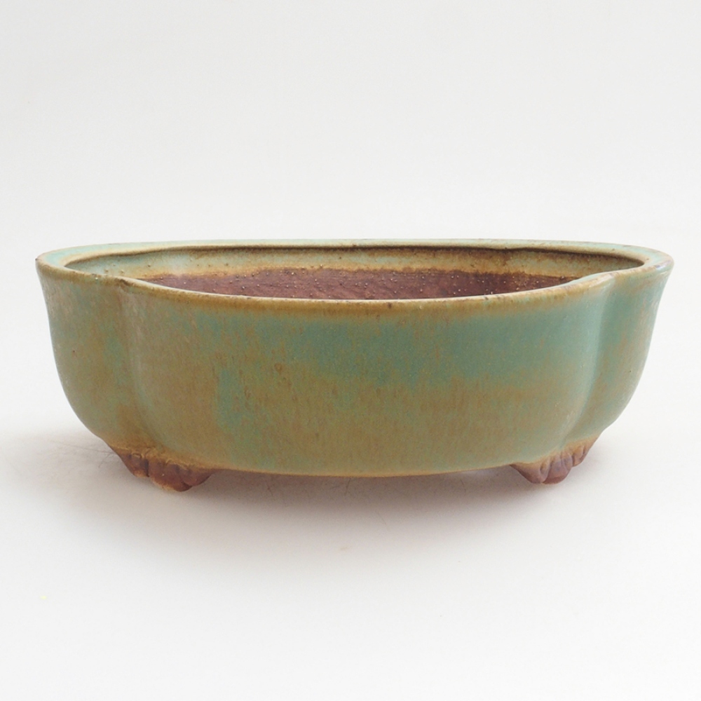 Ceramiczna miska do bonsai 16,5 x 15 x 5,5 cm, kolor zielony
