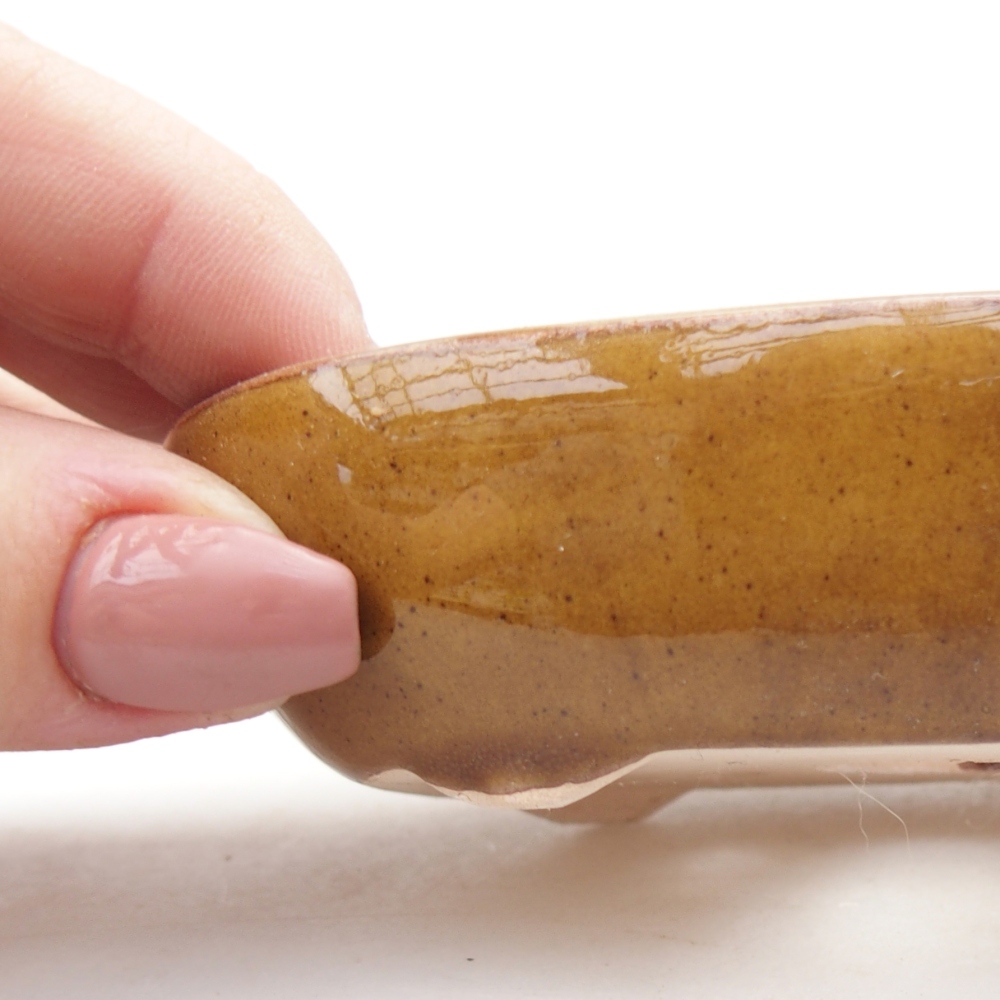 Ceramiczna miska do bonsai 9 x 6,5 x 2,5 cm, brązowa