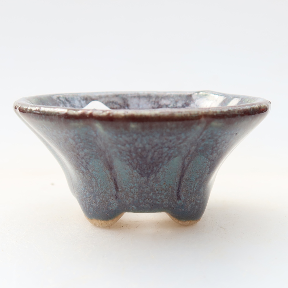 Ceramiczna miseczka do bonsai 5,5 x 5,5 x 2,5 cm, kolor szary
