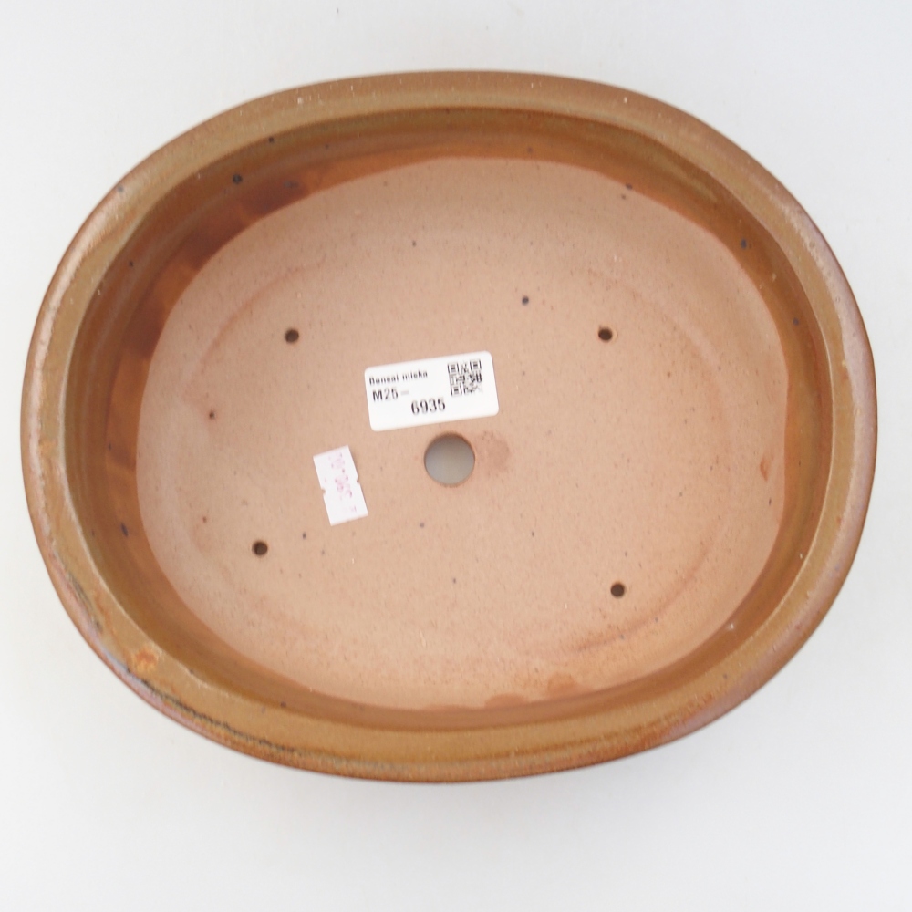 Ceramiczna miska na bonsai 23 x 19,5 x 8 cm, brązowa