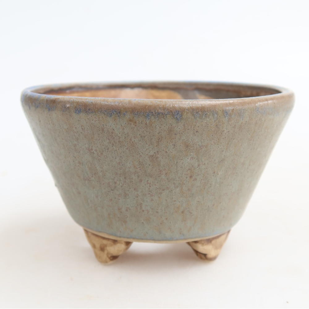Ceramiczna miska do bonsai 8,5 x 8,5 x 5 cm, kolor niebieski