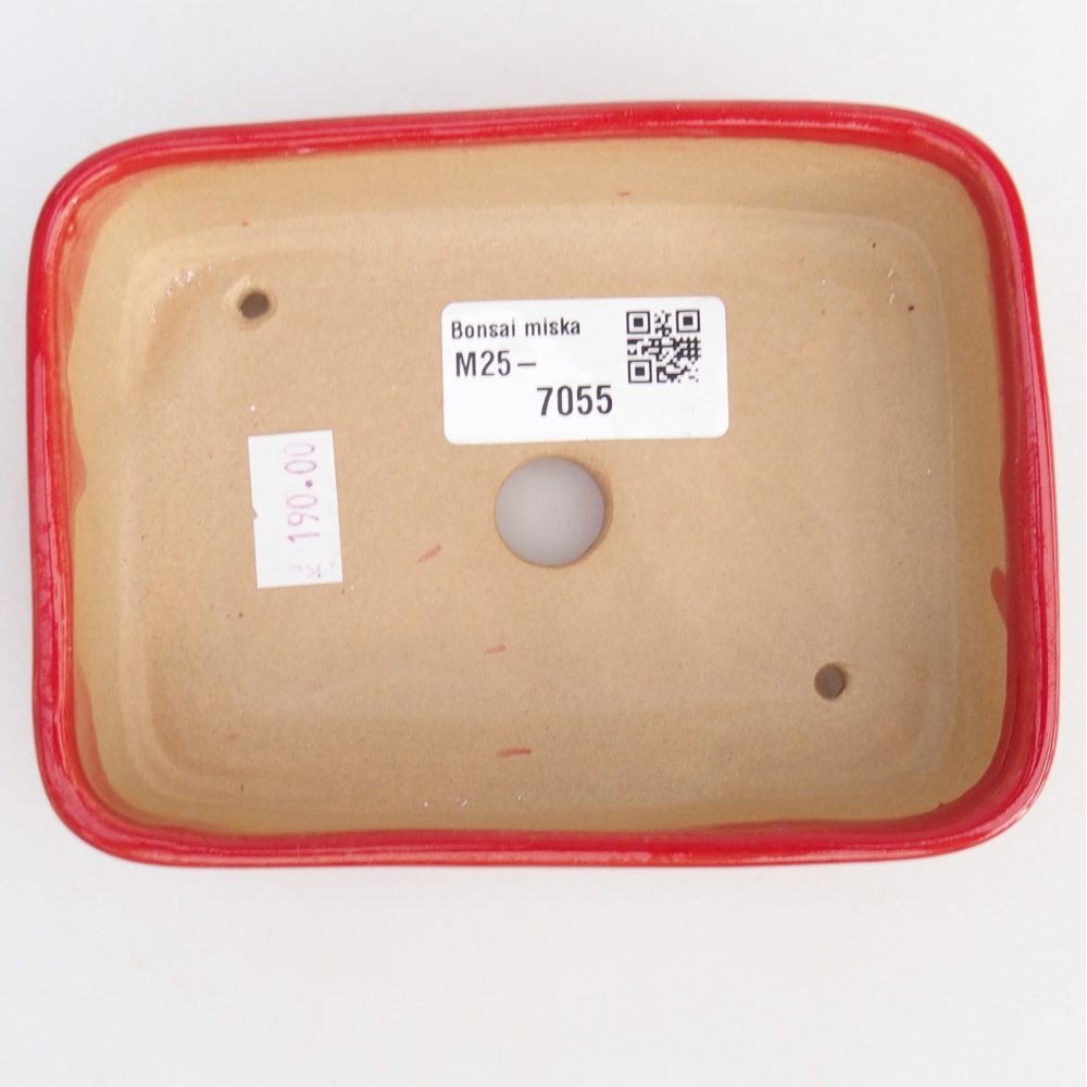Ceramiczna miska do bonsai 12,5 x 9,5 x 3,5 cm, kolor czerwony
