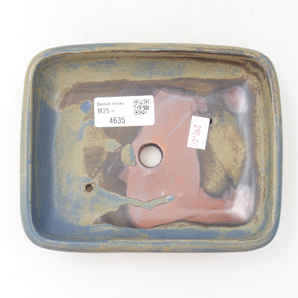 Ceramiczna miska bonsai 17 x 13,5 x 3,5 cm, kolor niebieski