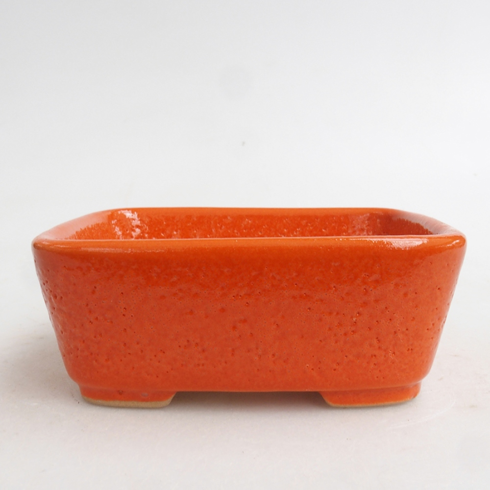 Ceramiczna miska bonsai 10,5 x 9 x 4,5 cm, kolor pomarańczowy