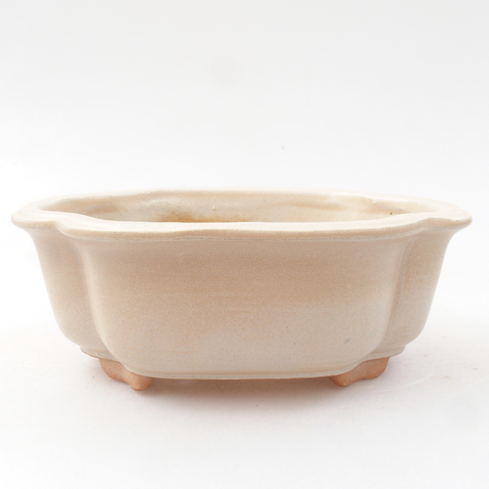 Ceramiczna miska bonsai 13,5 x 10 x 5 cm, kolor beżowy