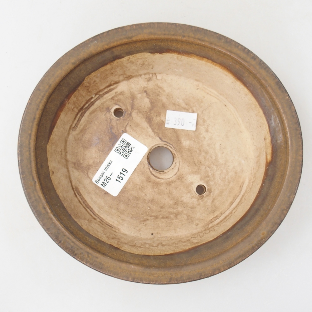 Ceramiczna miska na bonsai 17,5 x 16 x 4,5 cm, brązowa