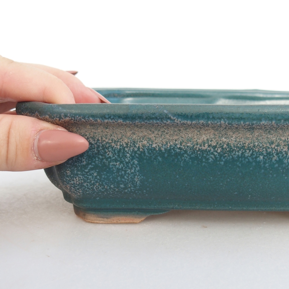 Ceramiczna miska do bonsai 18 x 13,5 x 5 cm, kolor niebieski