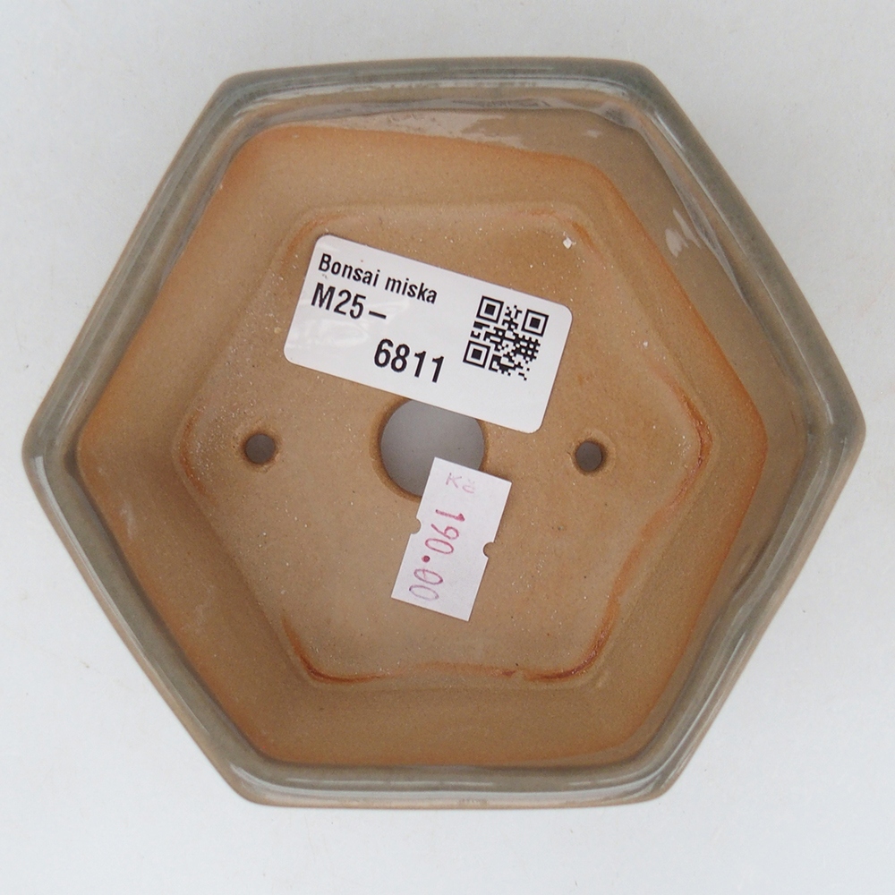 Ceramiczna miska do bonsai 10,5 x 9,5 x 5 cm, szara