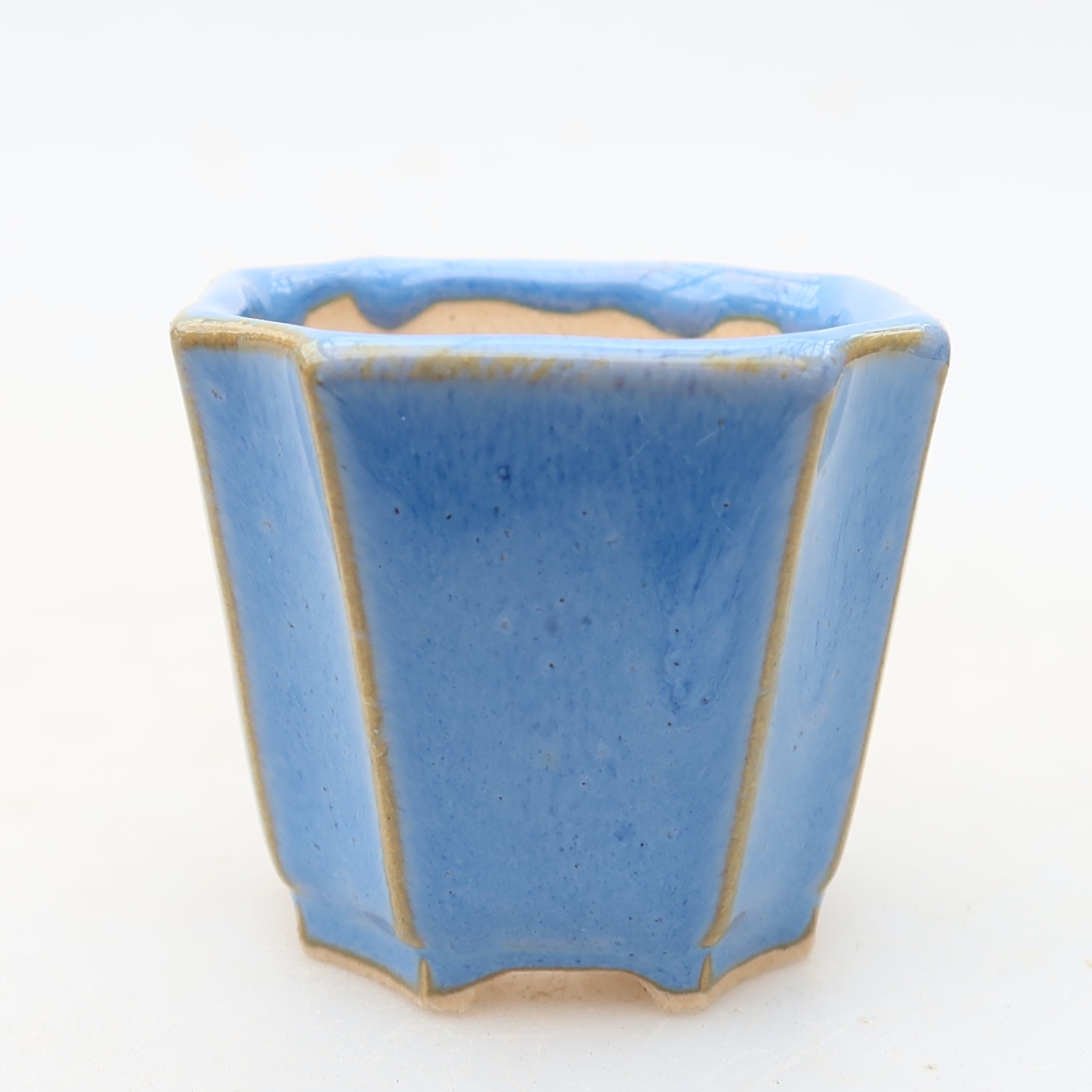 Ceramiczna miseczka do bonsai 4 x 4 x 4 cm, kolor niebieski