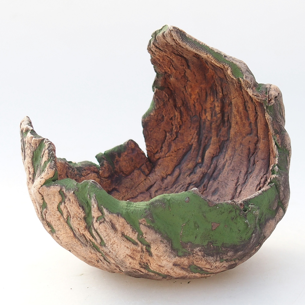 Ceramiczna muszla 11 x 10 x 10 cm, kolor zielony