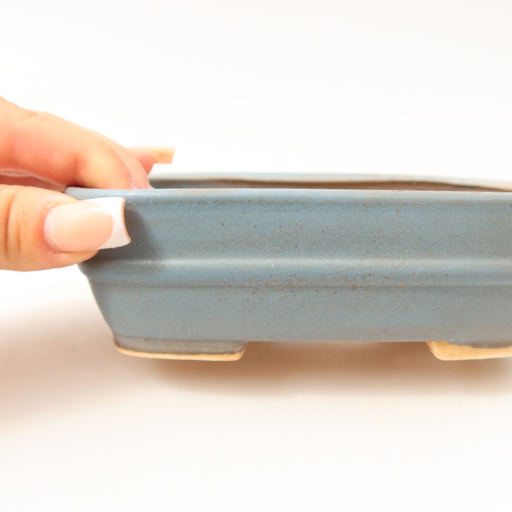 Ceramiczna miska do bonsai 14,5 x 11,5 x 4,5 cm, kolor niebieski
