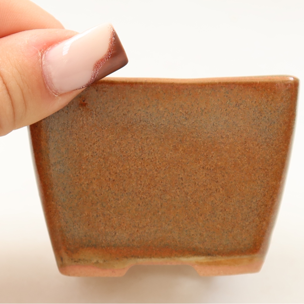 Ceramiczna miseczka do bonsai 6,5 x 6,5 x 5 cm, kolor brązowy