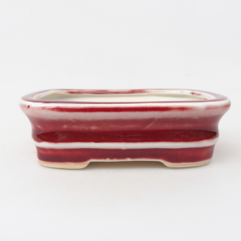Ceramiczna miska do bonsai 11 x 8,5 x 3,5 cm, kolor czerwony