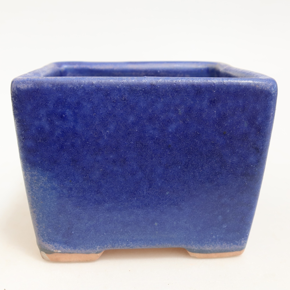 Ceramiczna miska do bonsai 11 x 11 x 8,5 cm, kolor niebieski