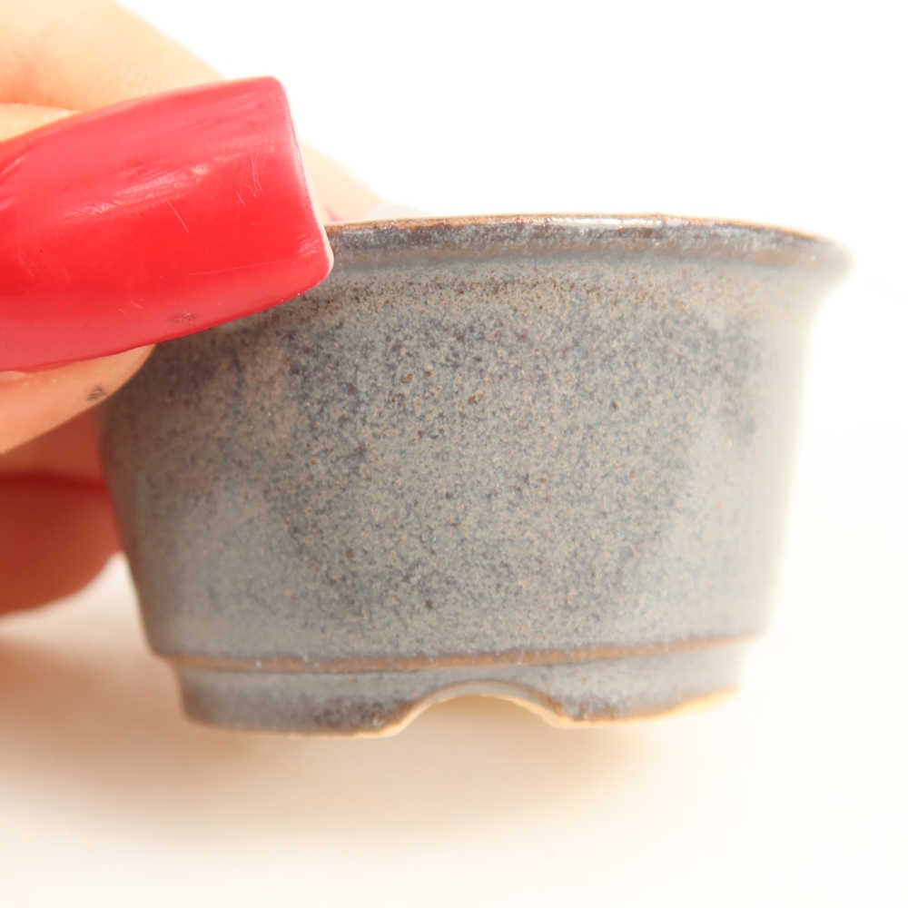 Ceramiczna miseczka do bonsai 4,5 x 4,5 x 2,5 cm, kolor szary
