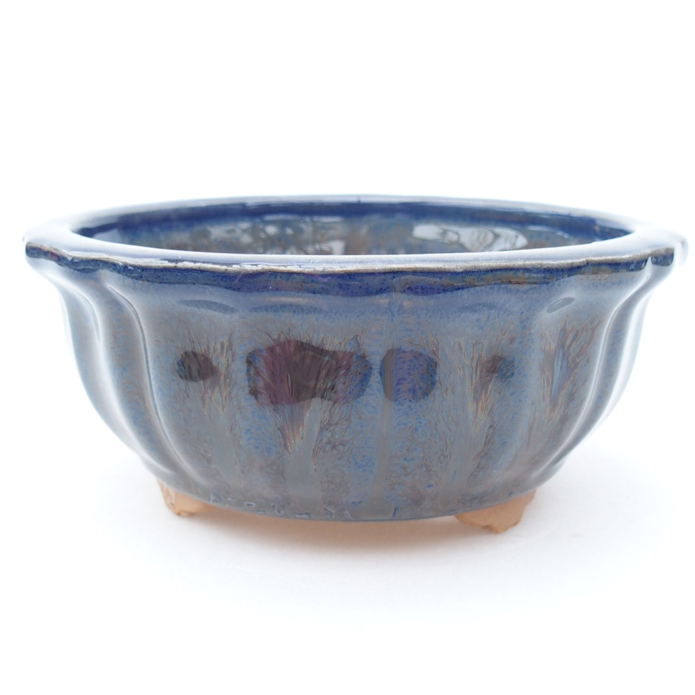 Ceramiczna miska bonsai 11,5 x 11,5 x 5 cm, kolor niebieski