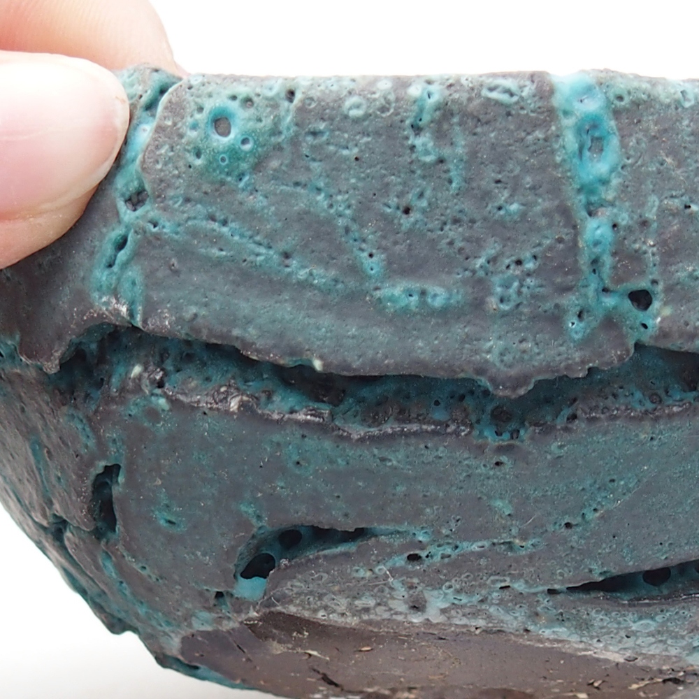 Ceramiczna muszla 9 x 9 x 5 cm, kolor niebieski