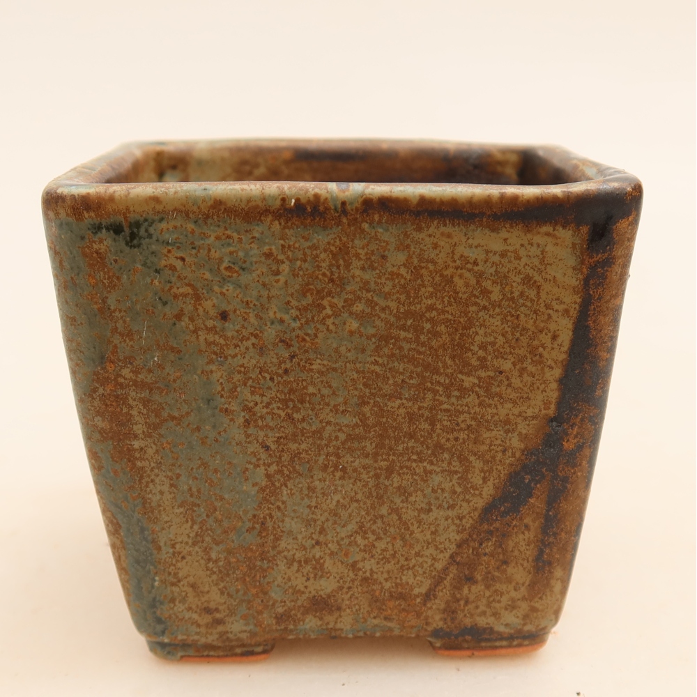 Ceramiczna miska do bonsai 7,5 x 7,5 x 6,5 cm, kolor brązowy