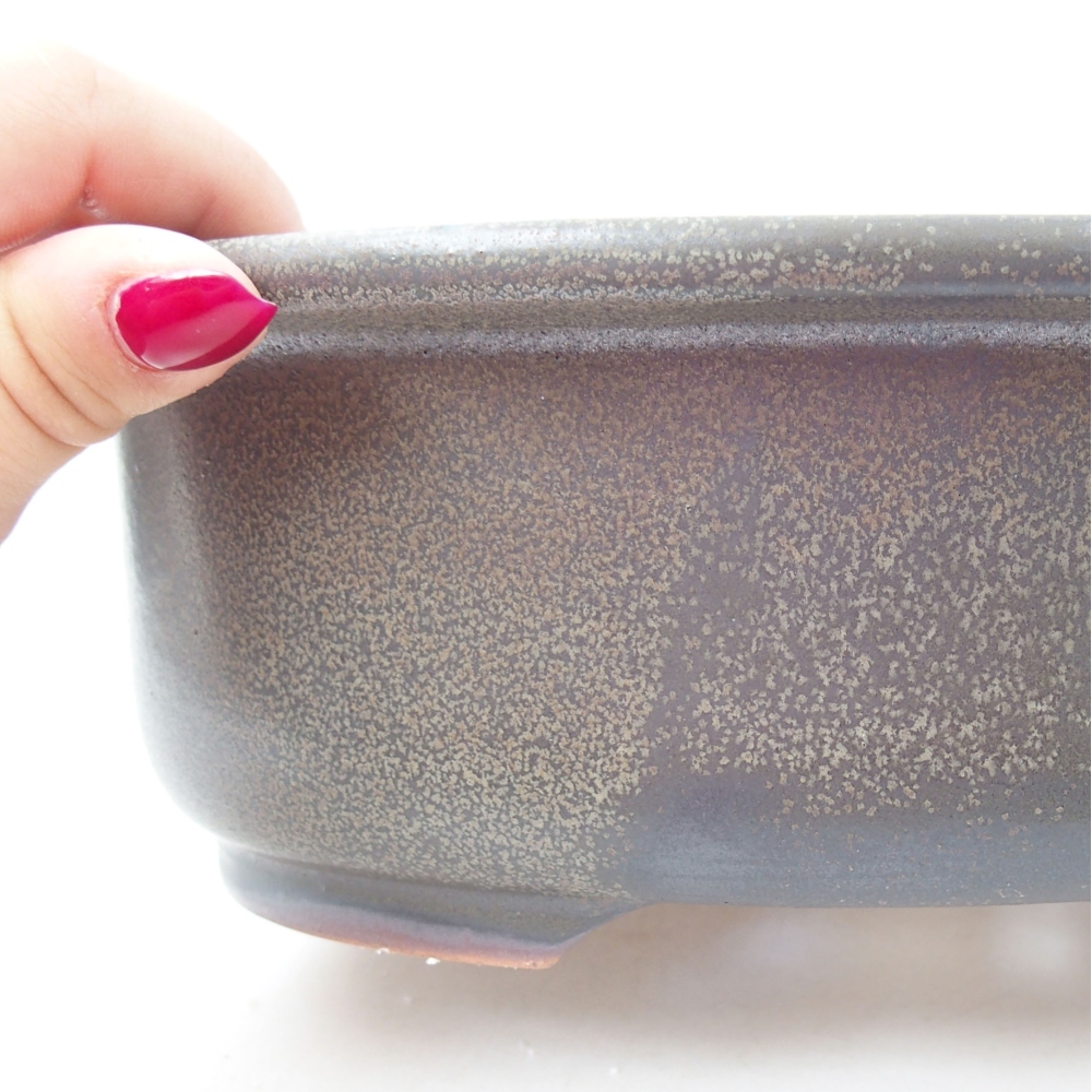 Ceramiczna miska bonsai 23 x 19 x 8 cm, kolor szary