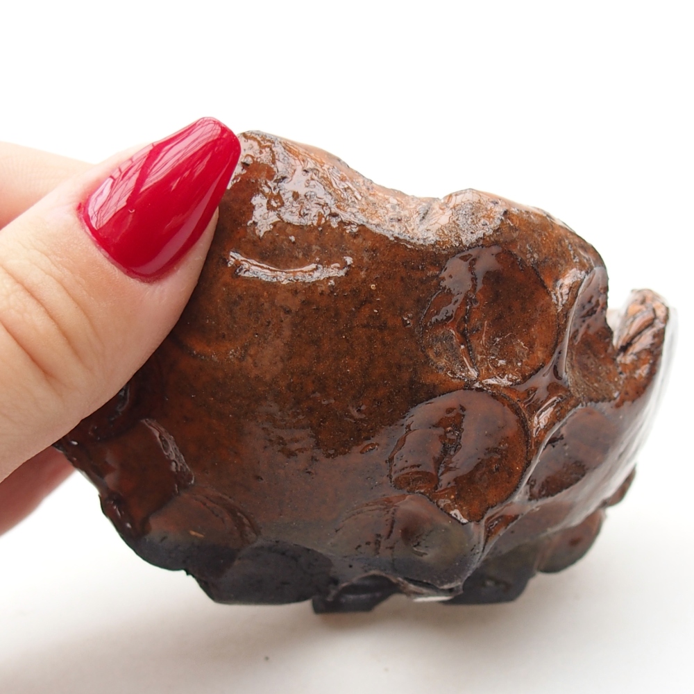 Ceramiczna muszla 8,5 x 8 x 5 cm, kolor pomarańczowy