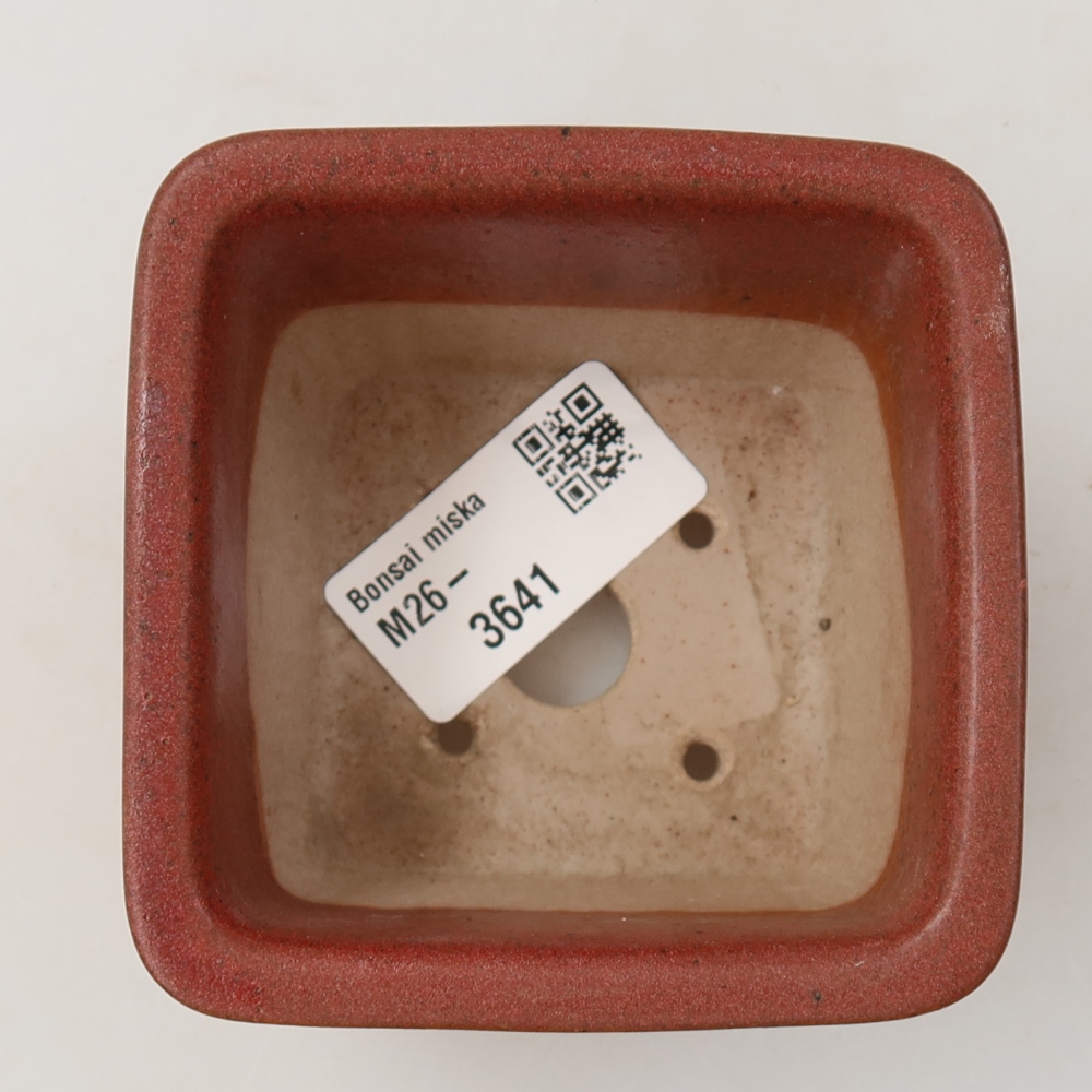 Ceramiczna miseczka do bonsai 8,5 x 8,5 x 5,5 cm, kolor różowy