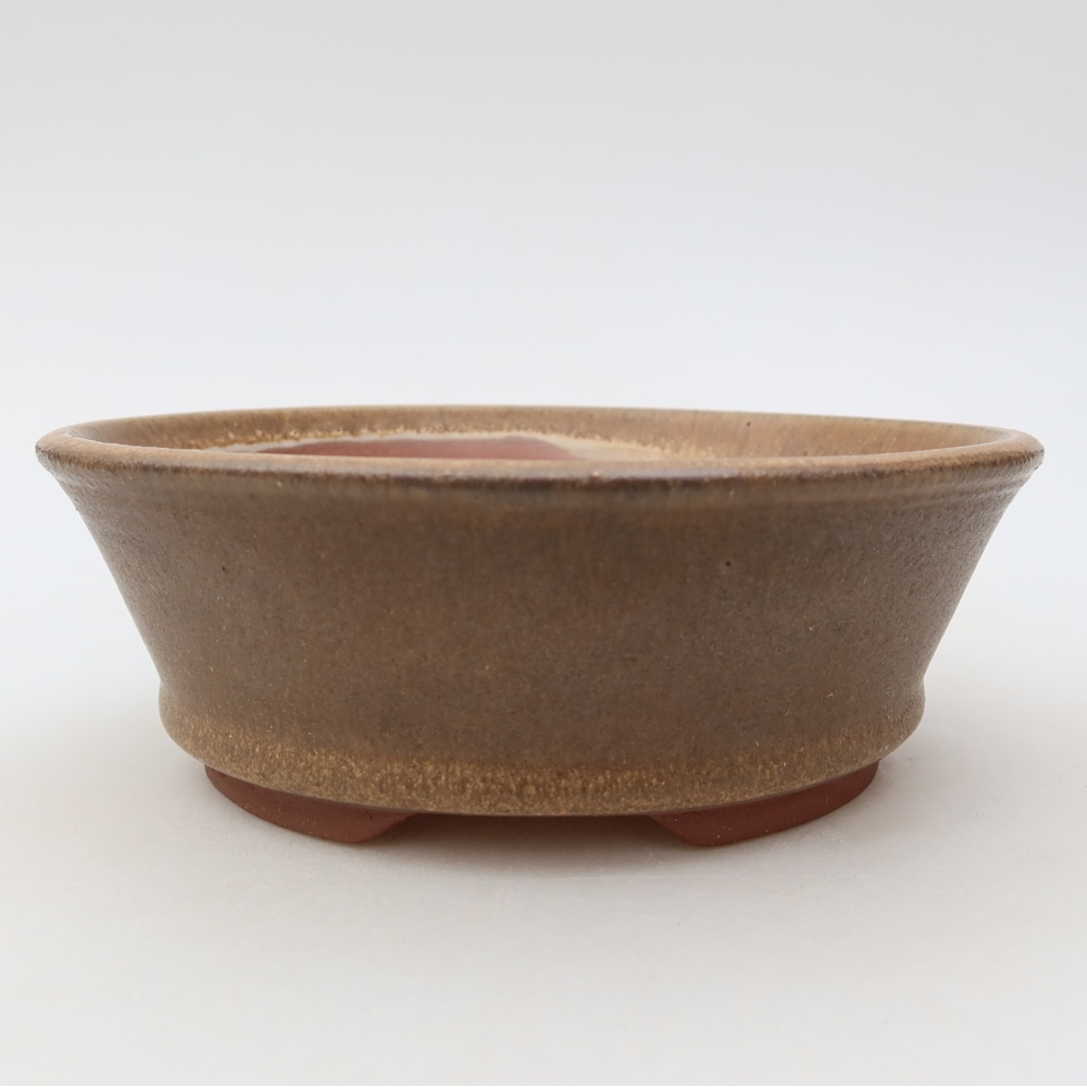 Ceramiczna doniczka do bonsai 15,5 x 15,5 x 5,5 cm, kolor brązowy