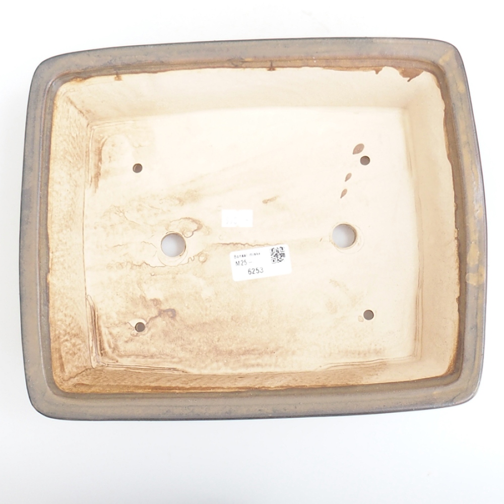 Ceramiczna miska na bonsai 29,5 x 25 x 7,5 cm, brązowa