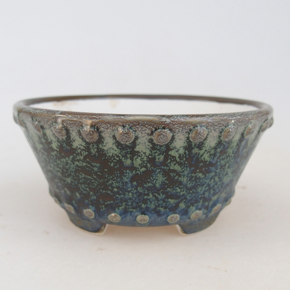 Ceramiczna miska do bonsai 10,5 x 10,5 x 5 cm, zielona