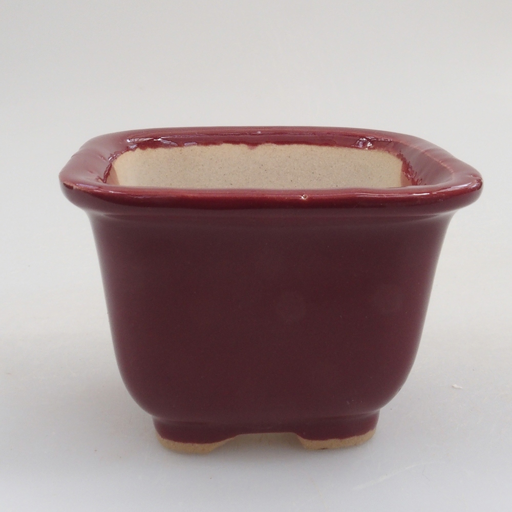 Mini miska bonsai 6 x 6 x 4,5 cm, kolor bordowy