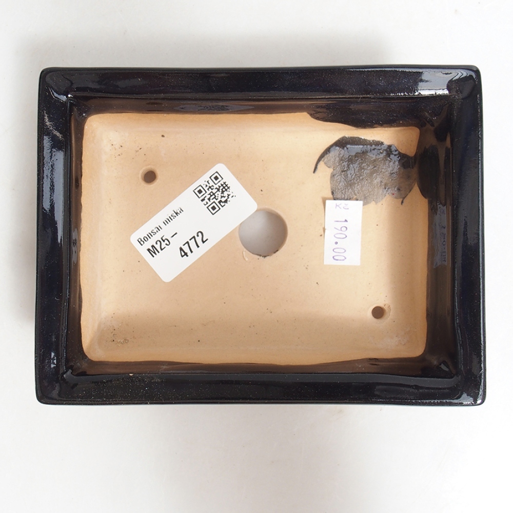 Ceramiczna miska bonsai 13 x 10 x 4 cm, kolor czarny