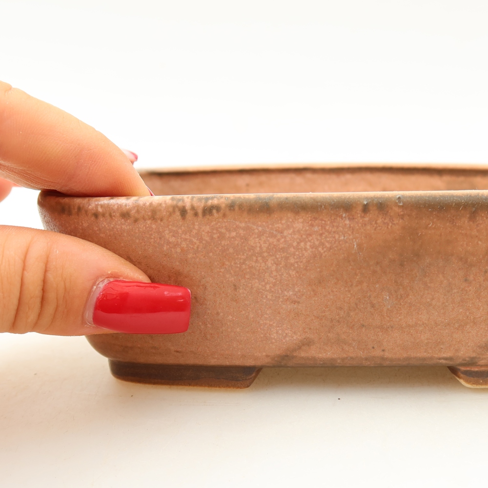 Ceramiczna miska do bonsai 14 x 11,5 x 4,5 cm, kolor różowy