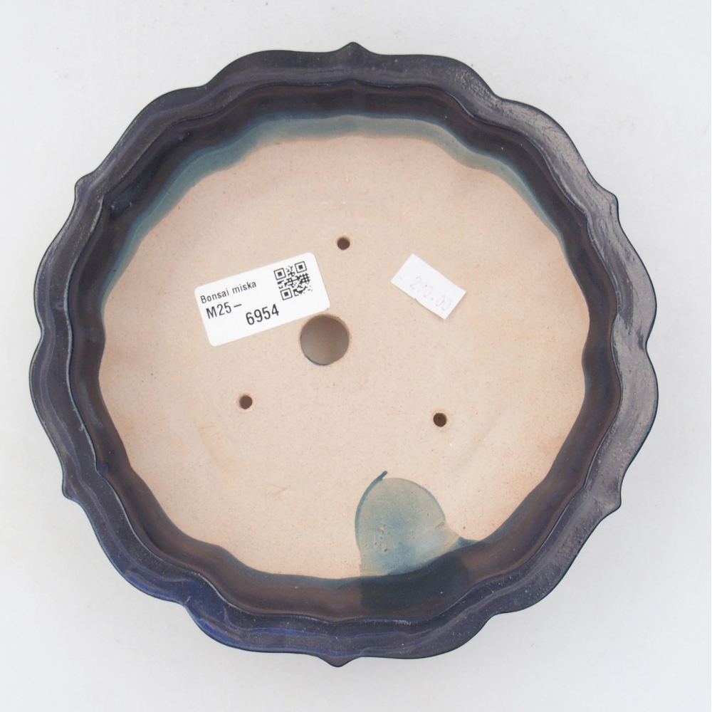 Ceramiczna miska bonsai 19 x 19 x 5 cm, kolor niebieski
