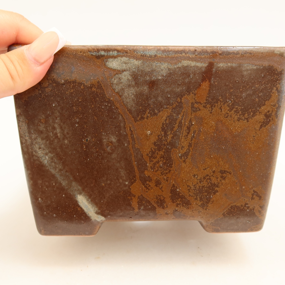 Ceramiczna miska do bonsai 15 x 15 x 10,5 cm, kolor brązowy