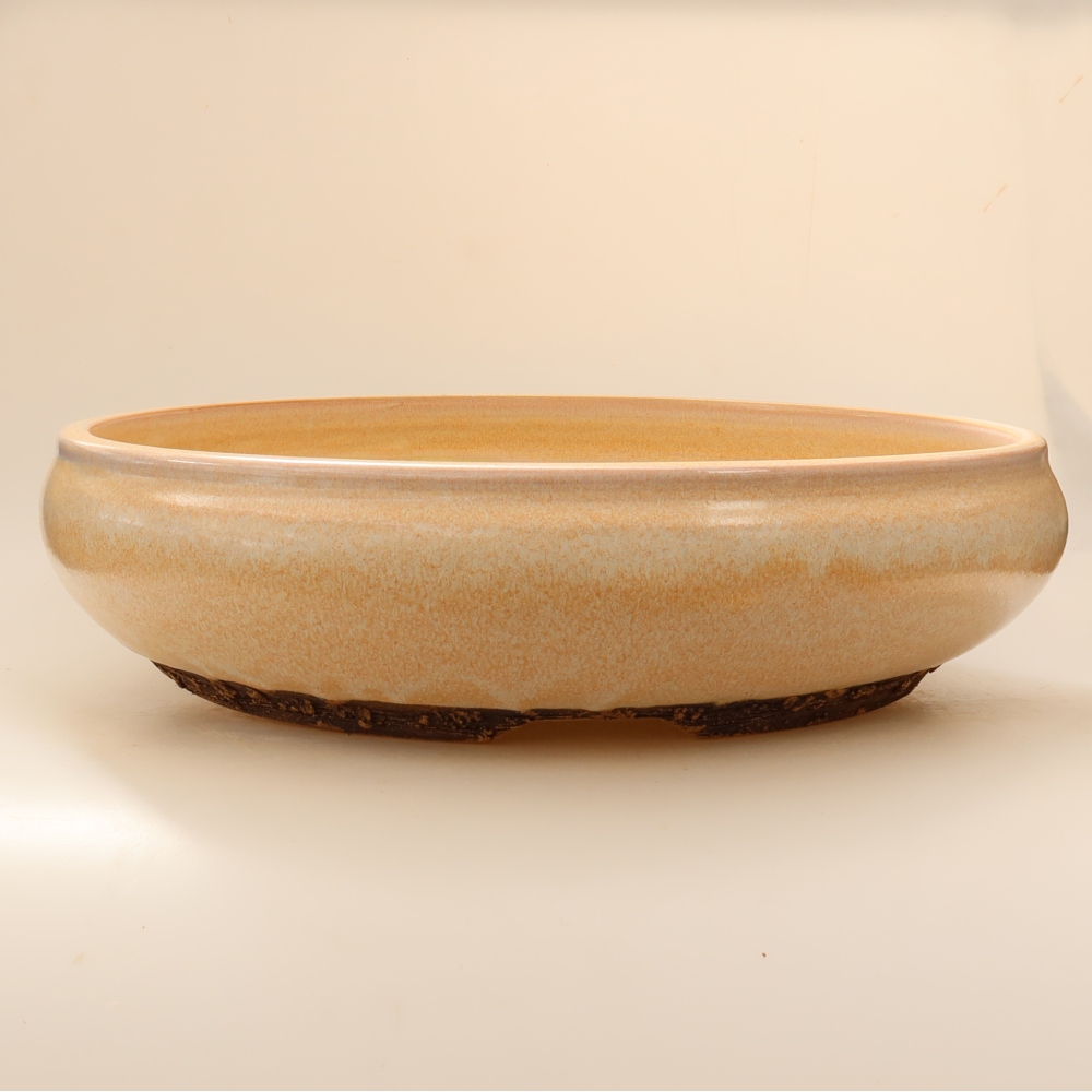 Ceramiczna miska do bonsai 36,5 x 36,5 x 9,5 cm, kolor beżowy – WYŁĄCZNIE ODBIÓR OSOBISTY lub transport na palecie