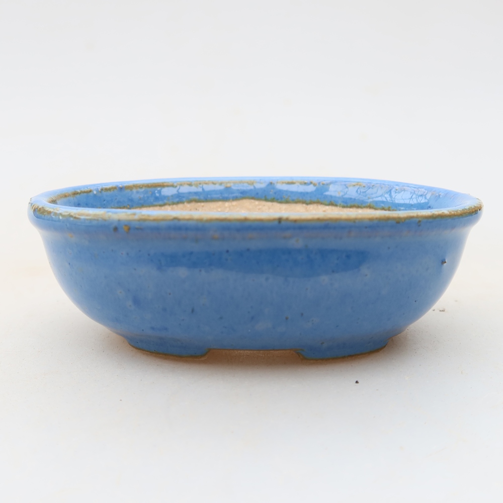 Ceramiczna miseczka do bonsai 8 x 6,5 x 3 cm, kolor niebieski