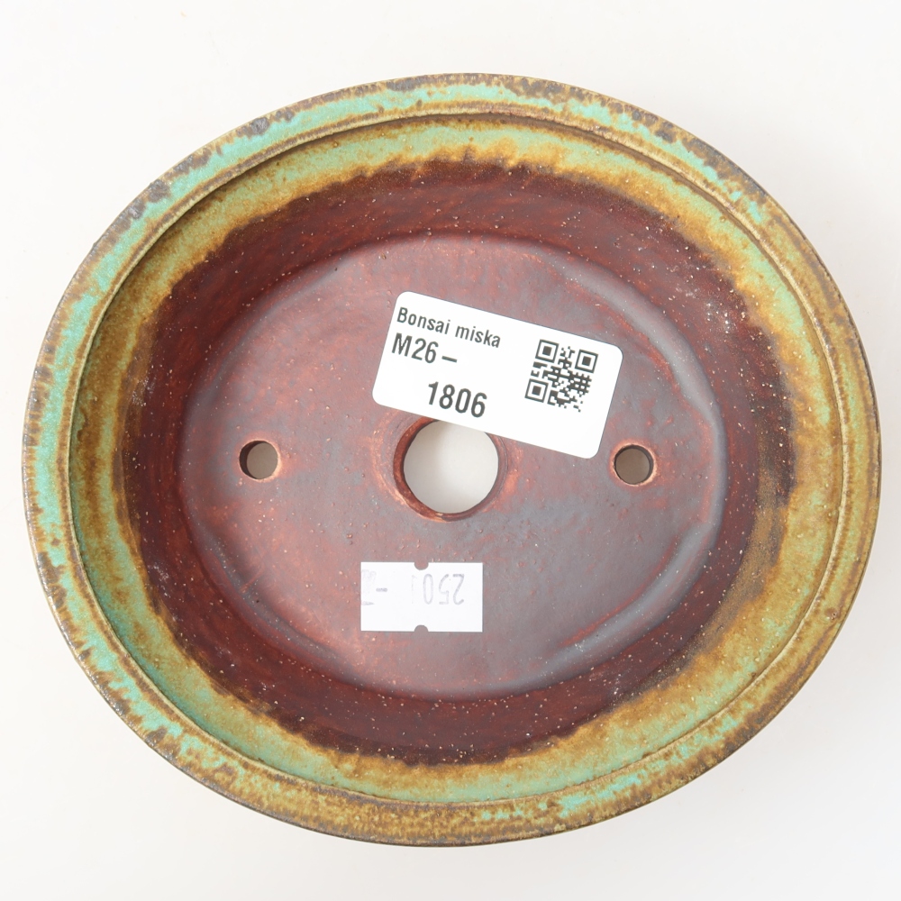 Ceramiczna miska do bonsai 12,5 x 11,5 x 4 cm, kolor zielony