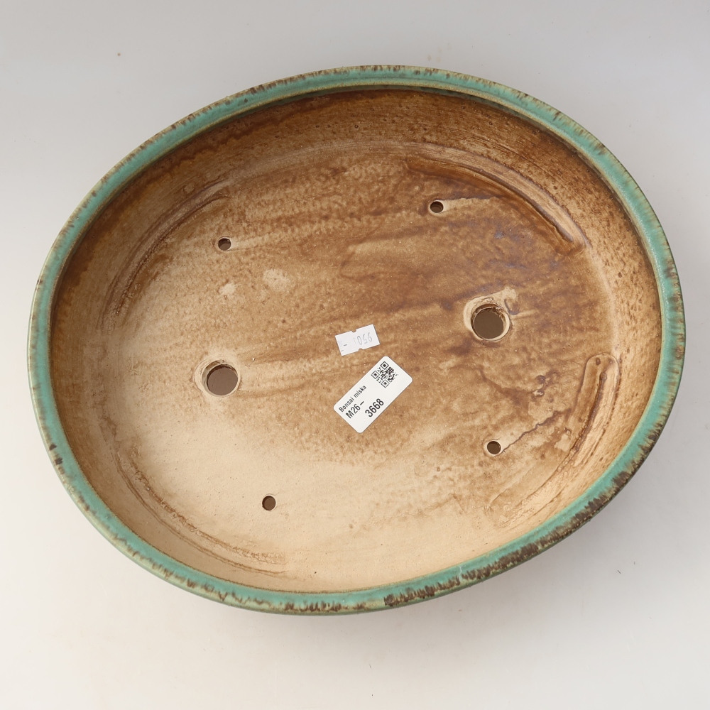 Ceramiczna miska do bonsai 32 x 27,5 x 6,5 cm, kolor zielony