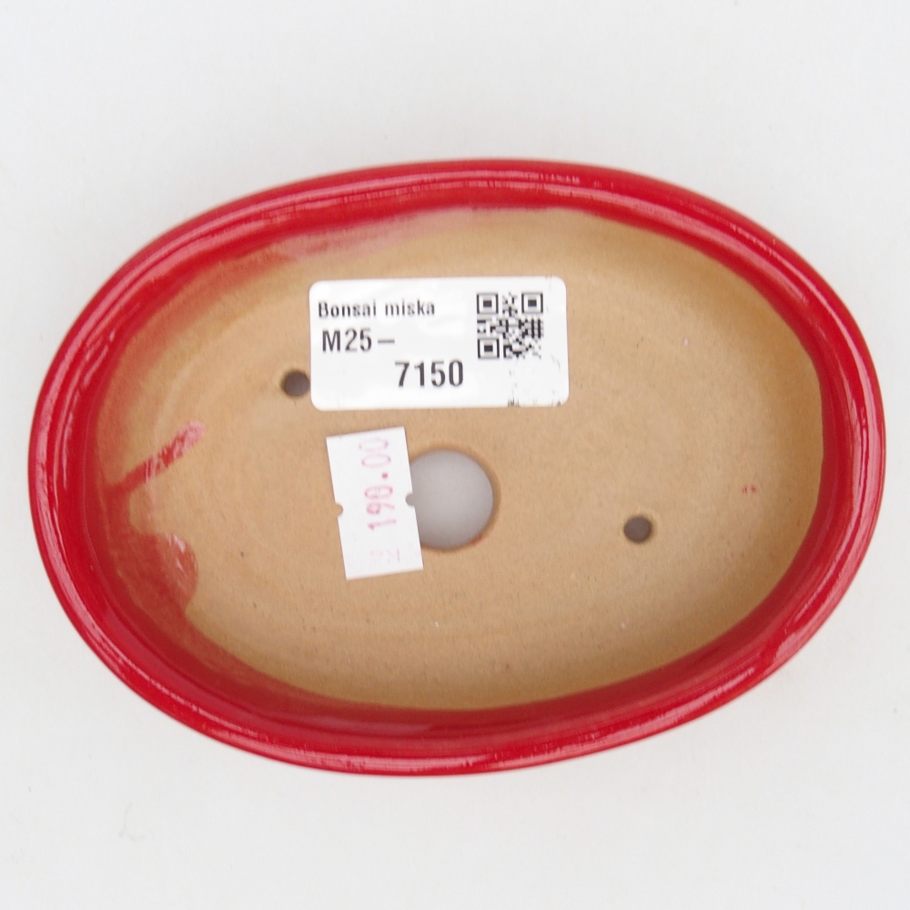 Ceramiczna miska do bonsai 12 x 8,5 x 3 cm, kolor czerwony