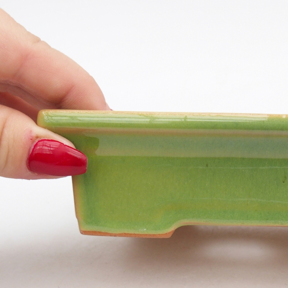 Ceramiczna miska na bonsai 13 x 10 x 4 cm, zielona