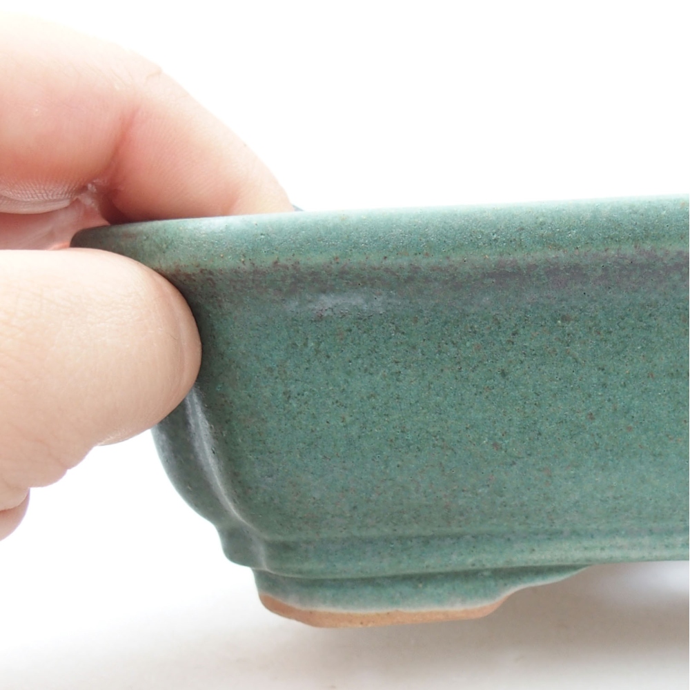 Ceramiczna miska bonsai 14 x 13 x 5 cm, kolor zielony